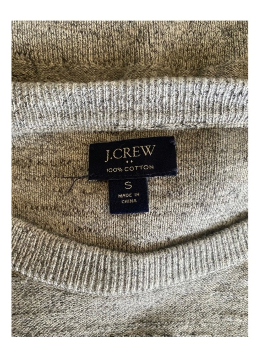 J. Crew Men's Heather Gray Cotton Crewneck Sweater